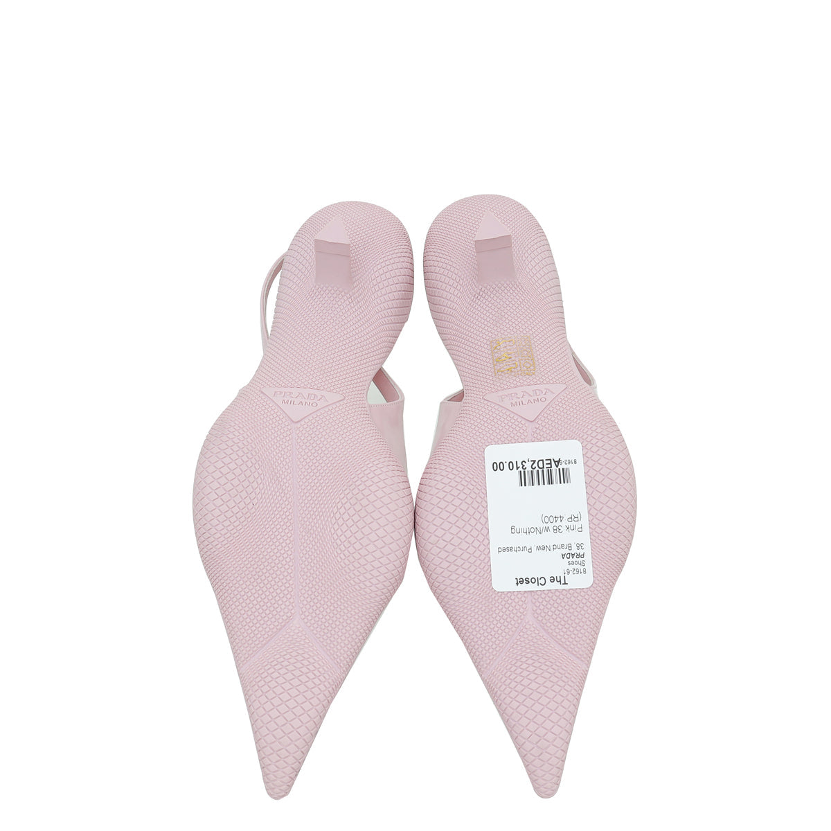 Prada Pink Soft Padded Slingback Heels 38