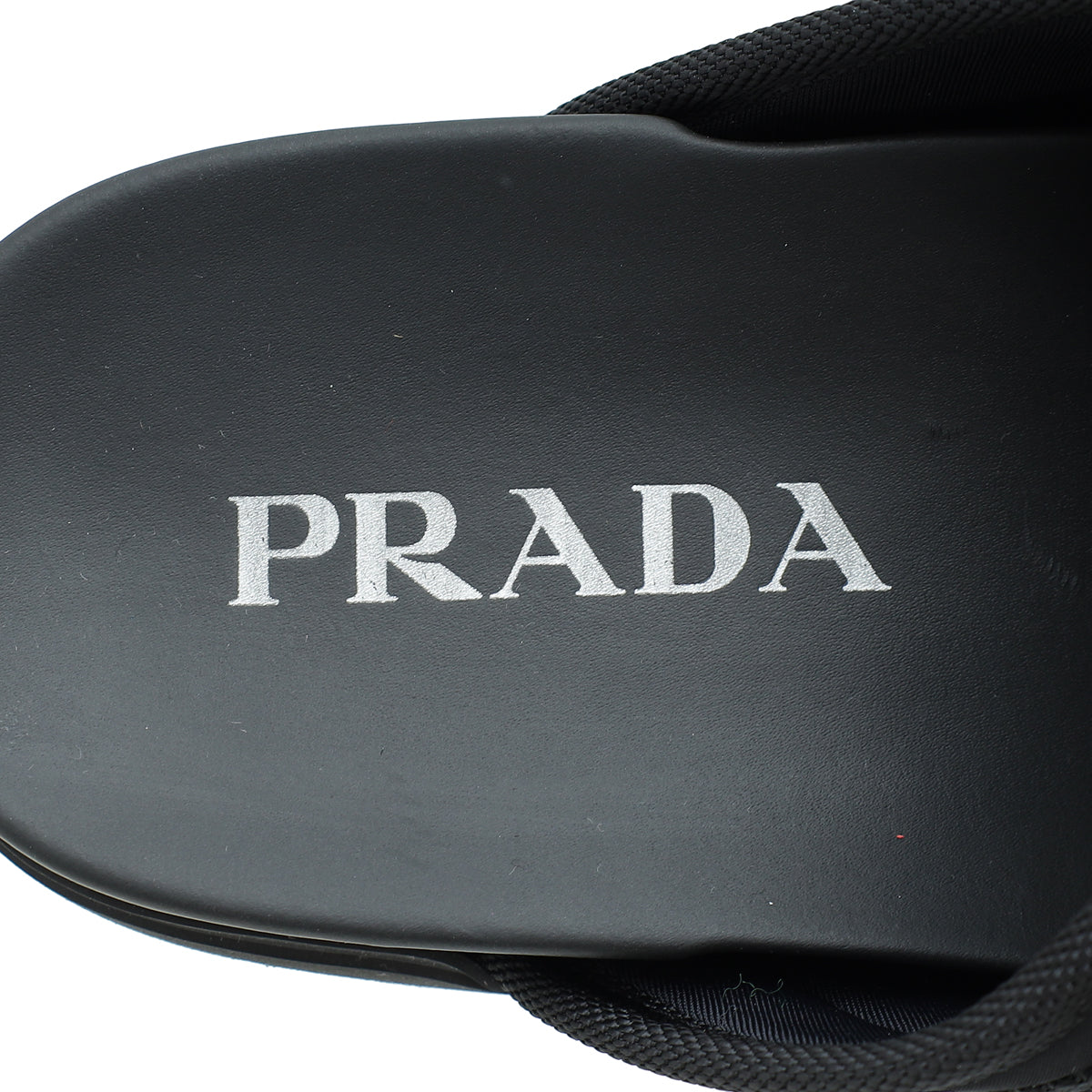 Prada Black Re-Nylon Buckle Slide Sandal 6