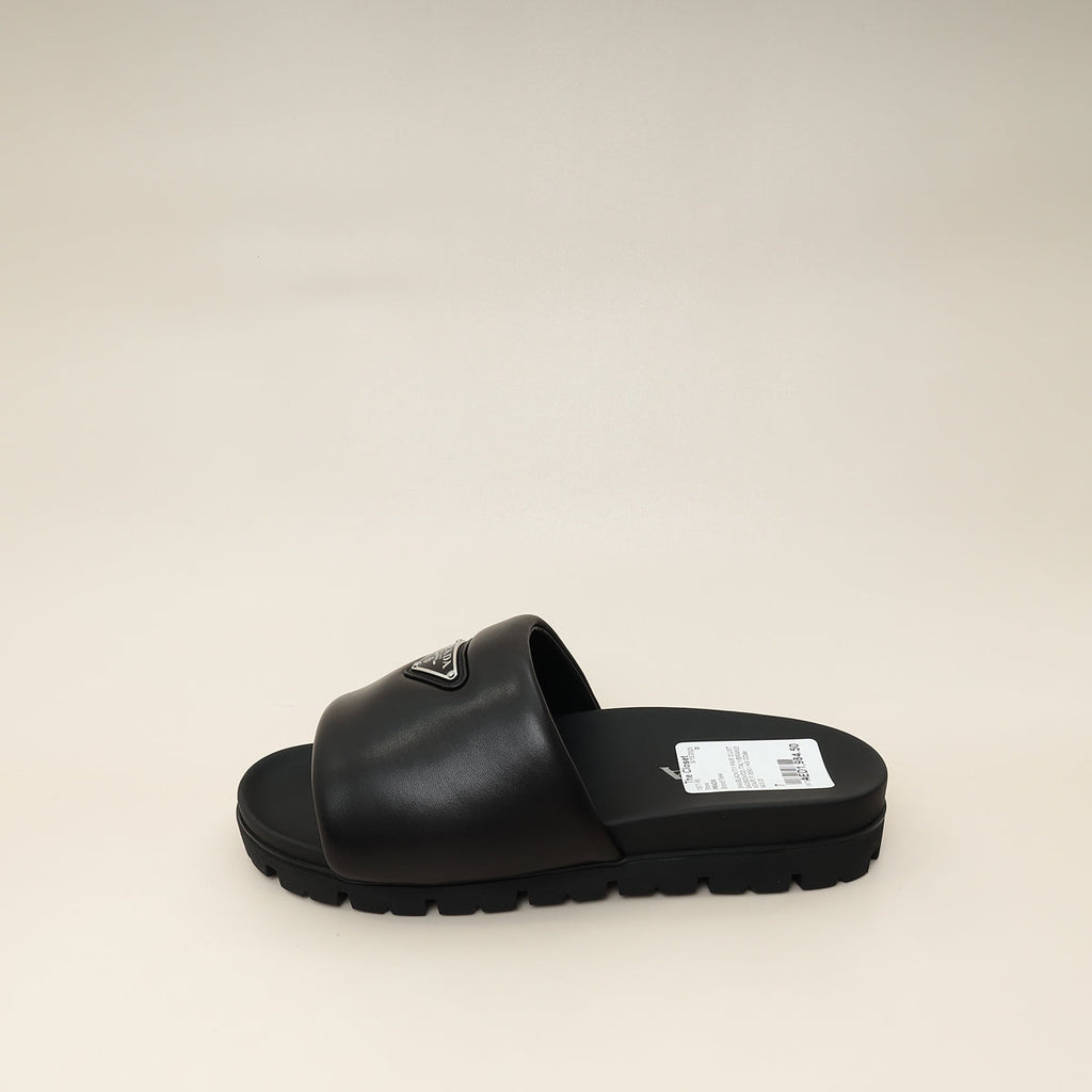 Prada Logo Padded Nappa Slide Sandal 7