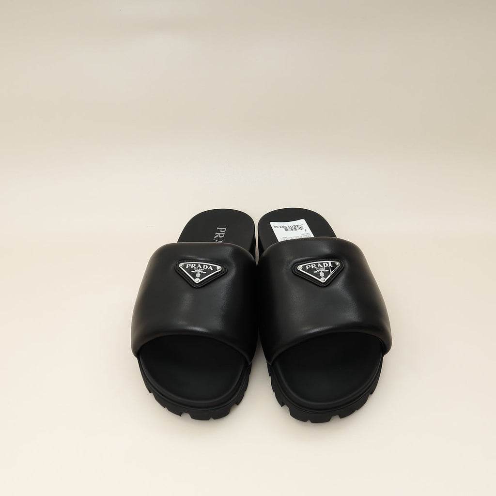 Prada Logo Padded Nappa Slide Sandal 7