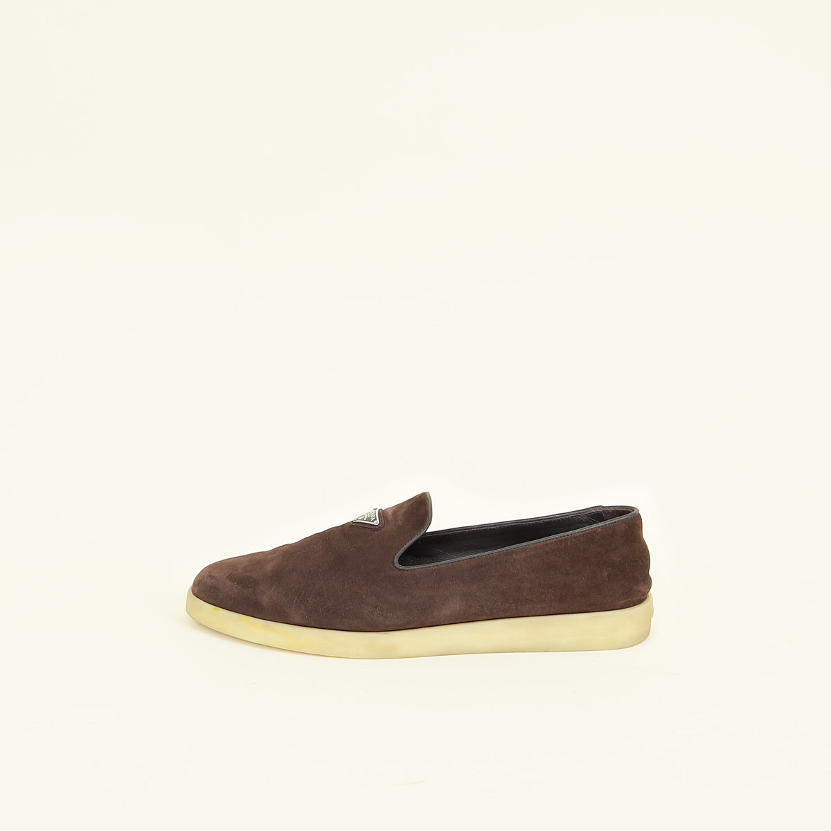 Prada Chocolate Logo Suede Loafer 10