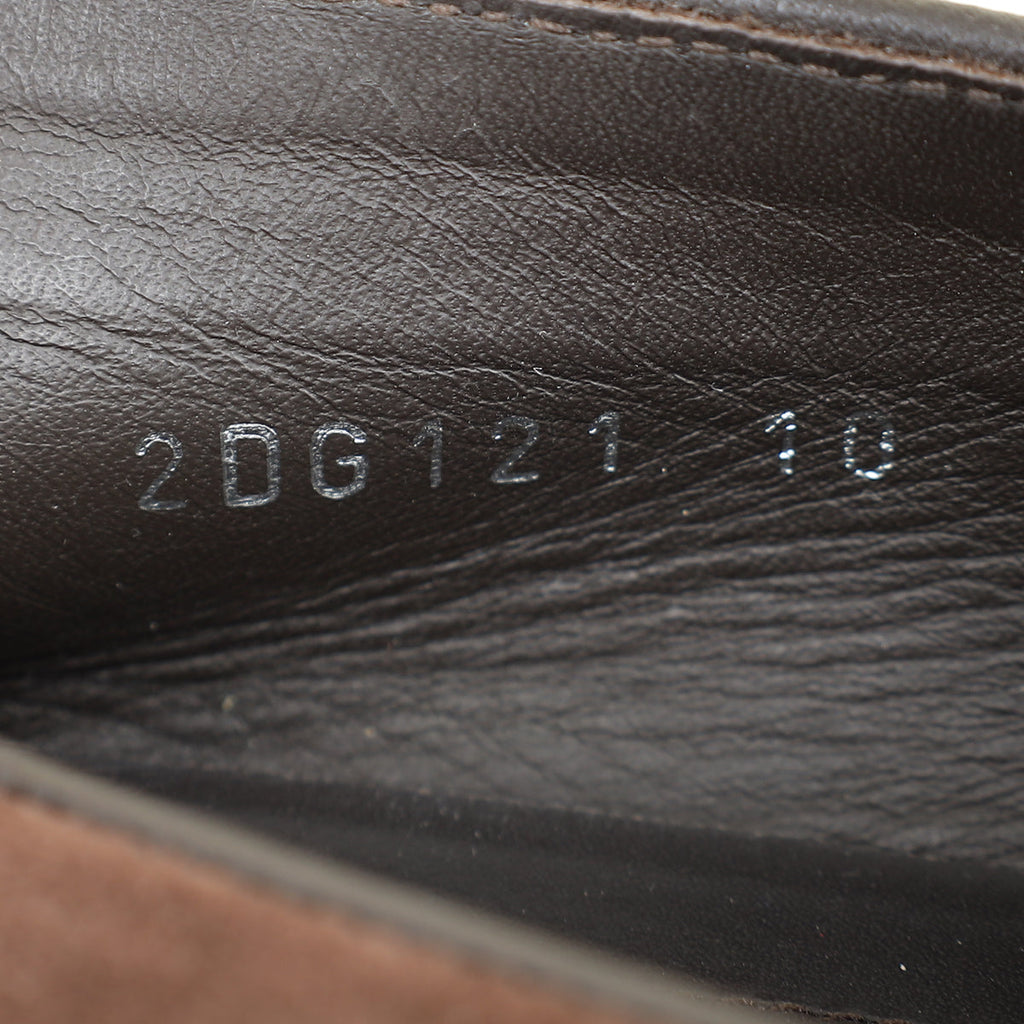 Prada Chocolate Logo Suede Loafer 10