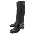 Prada Black Triangle Logo Re-Nylon Knee-High Boots 38.5