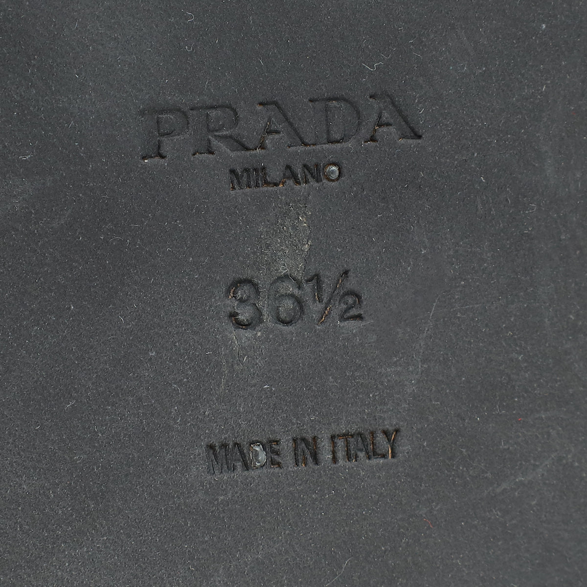 Prada Metallic Grey Logo Python Embossed Slide Sandal 36.5