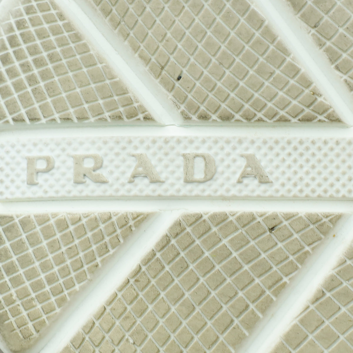 Prada White Triangle Logo Knit Fabric Sneakers 36.5