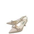 Prada Nude Bow Pointed Toe Slingback 36