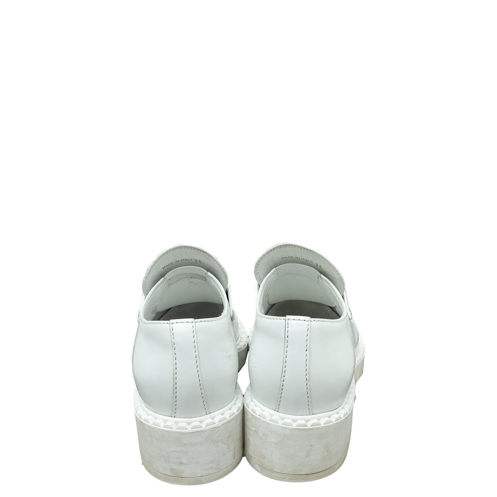 Prada White Brushed Loafers 36