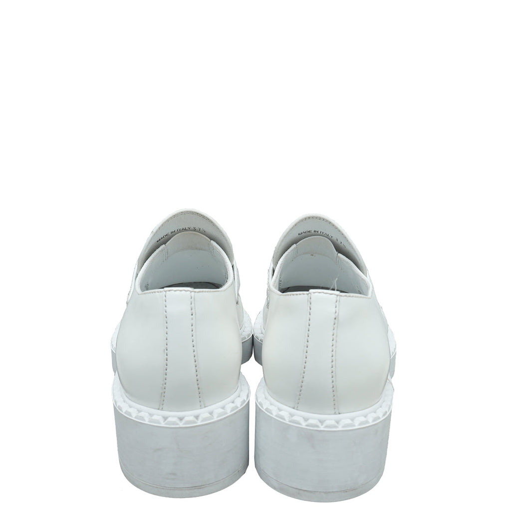 Prada White Brushed Loafers 37.5