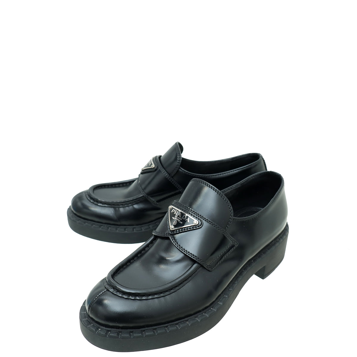 Prada Chocolate Brushed Loafers 37
