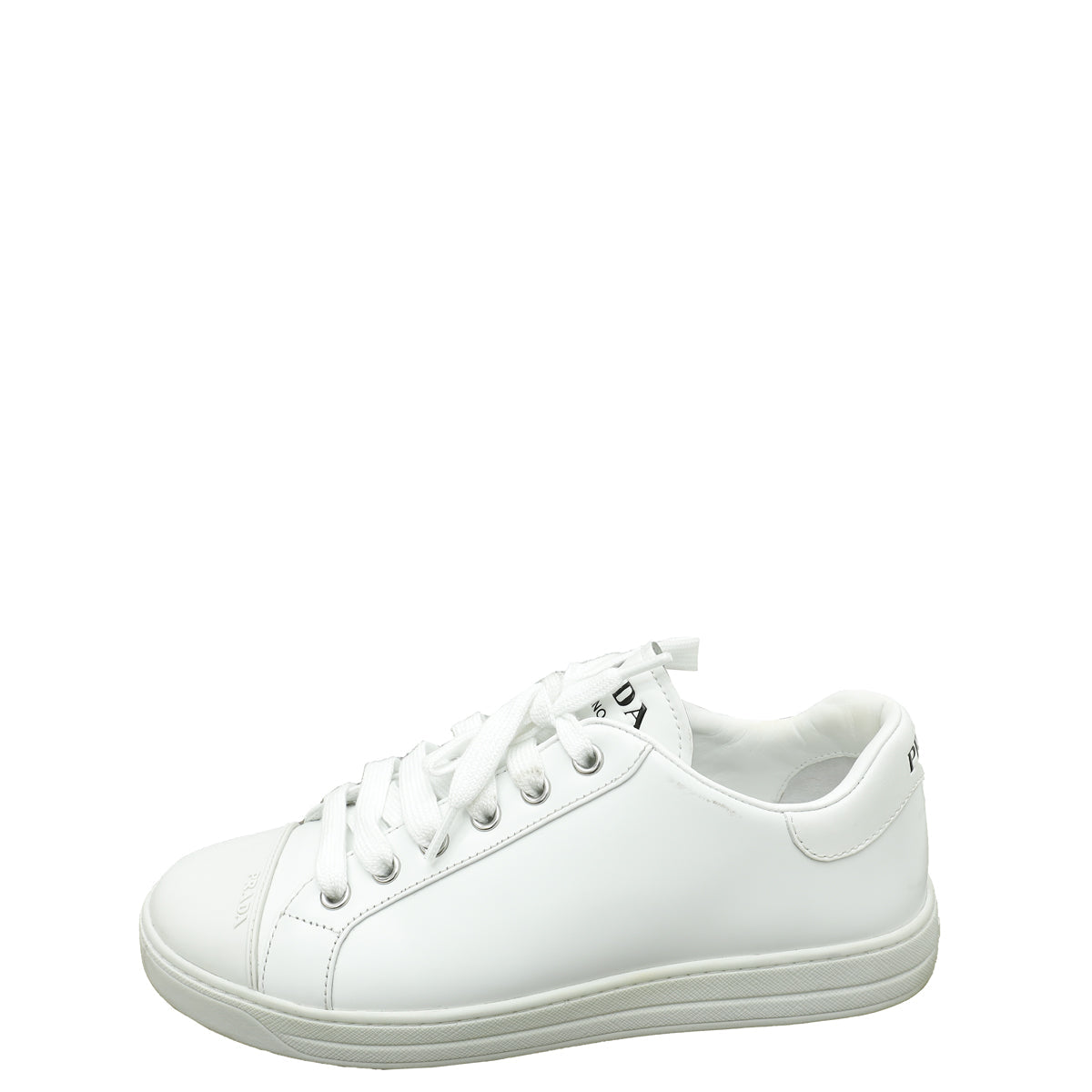 Prada White Brushed Logo Sneakers 37