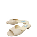 Prada Beige Logo Slide Sandals 37