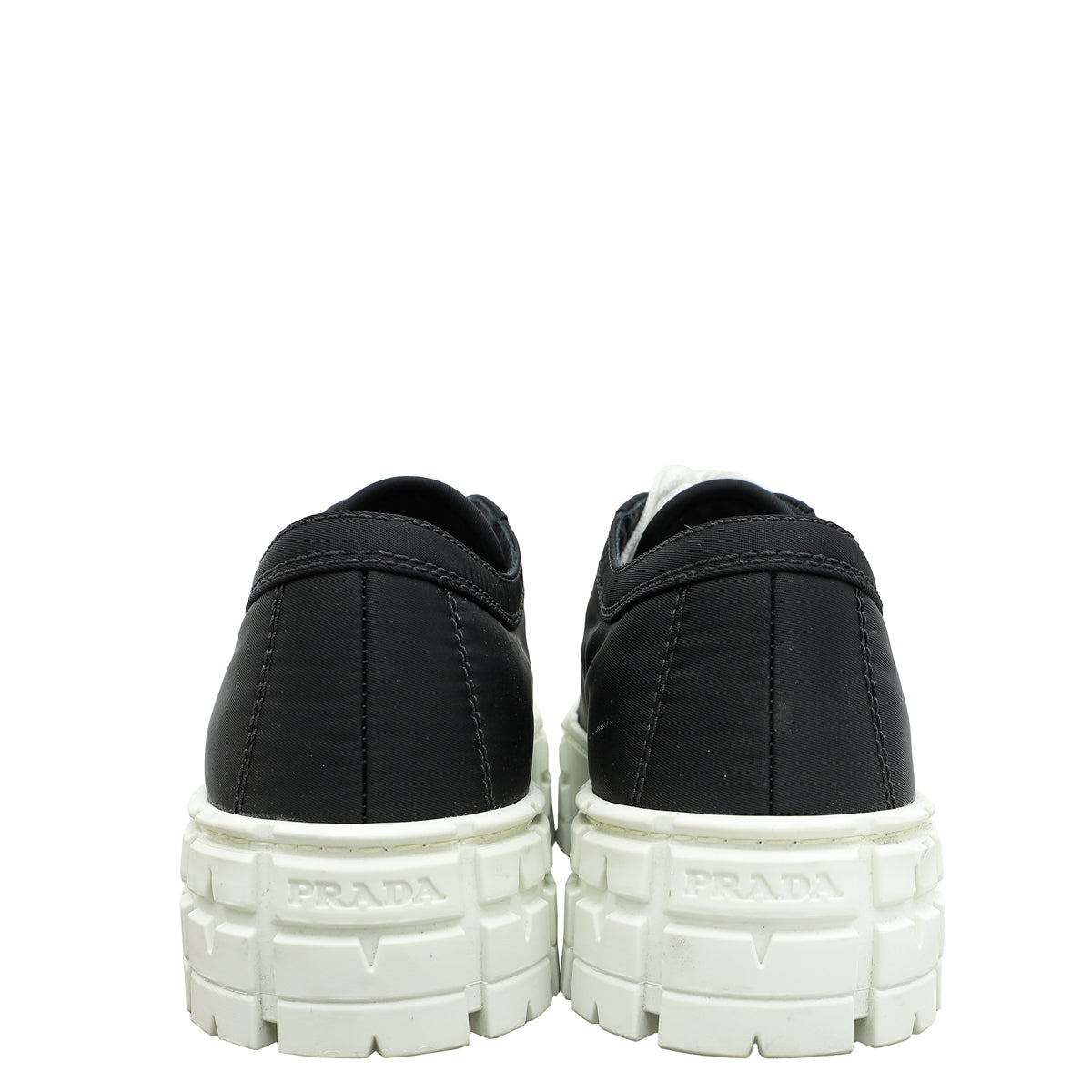 Prada Black Re-Nylon Double Wheel Gabardine Sneakers 38.5