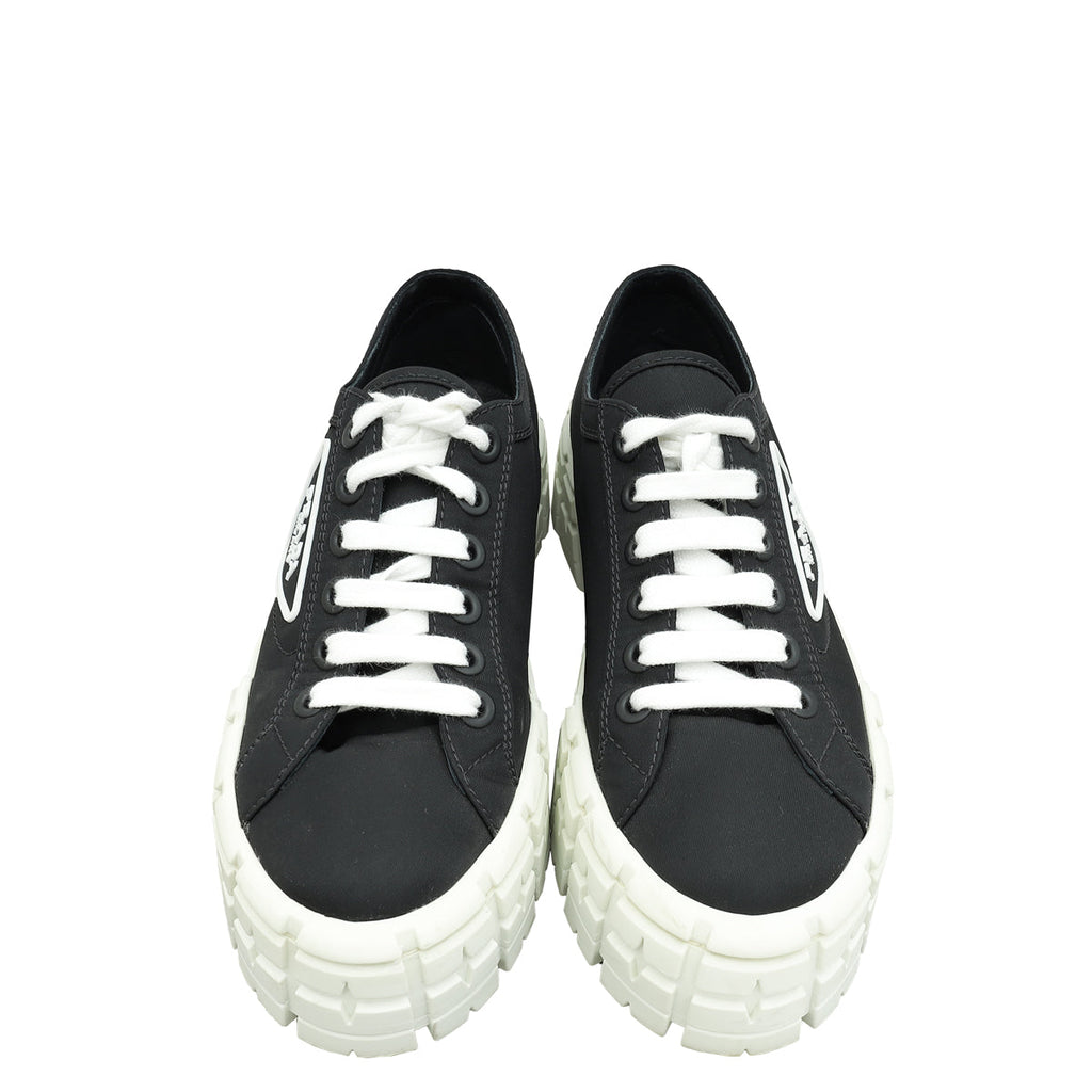 Prada Black Re-Nylon Double Wheel Gabardine Sneakers 38.5