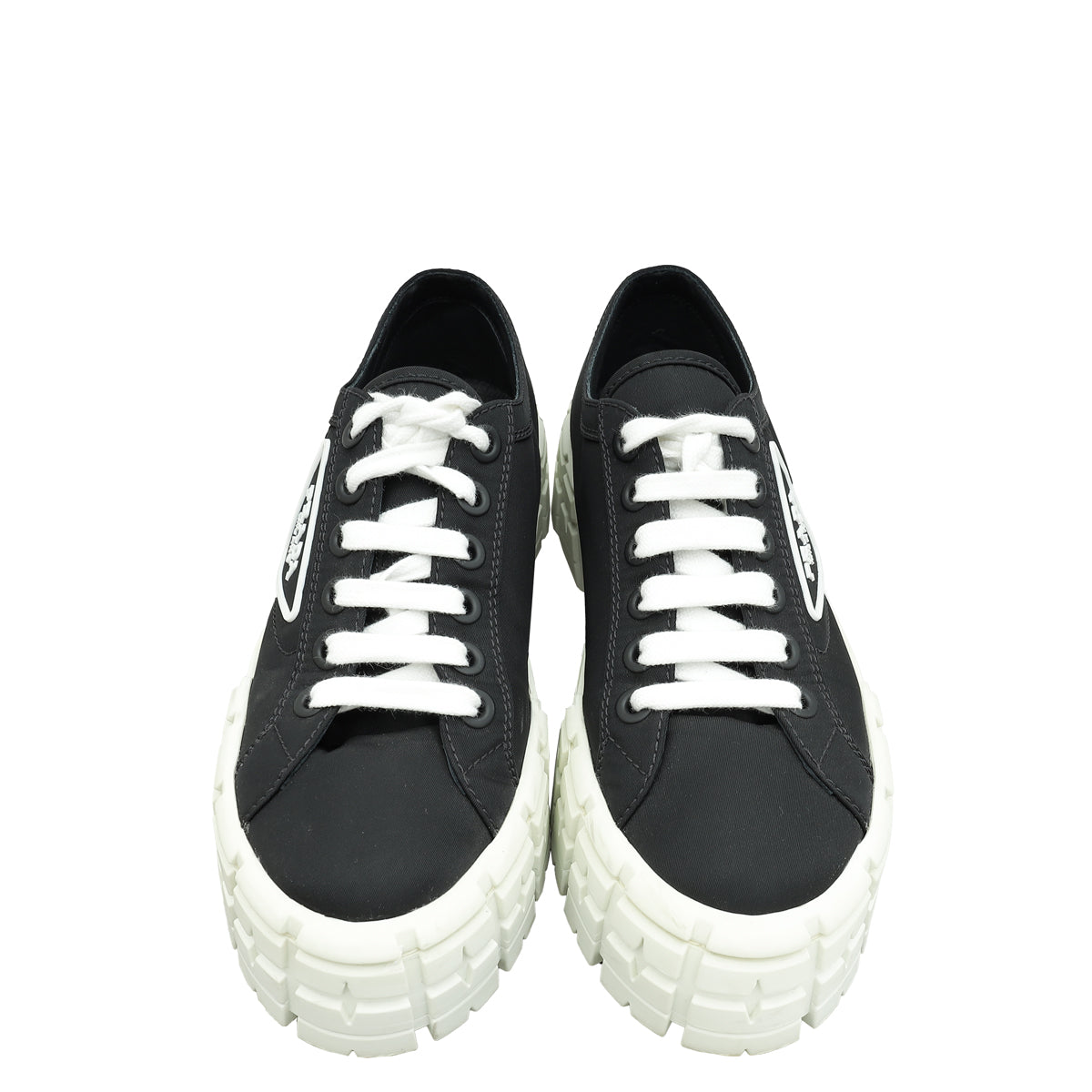 Prada Black Re-Nylon Double Wheel Gabardine Sneakers 38.5