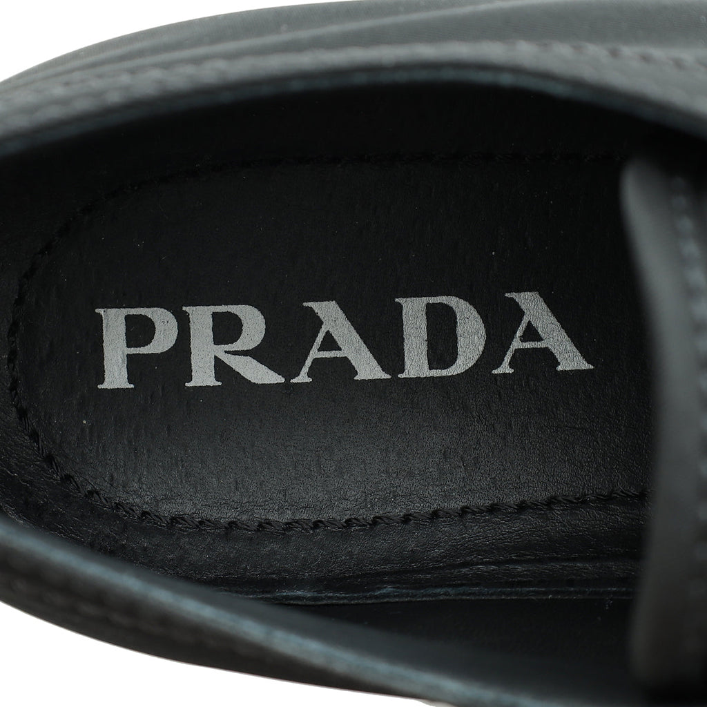 Prada Black Re-Nylon Double Wheel Gabardine Sneakers 38.5