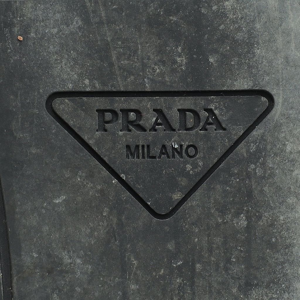 Prada Black Re-Nylon Gabardine High Top Sneakers 38.5