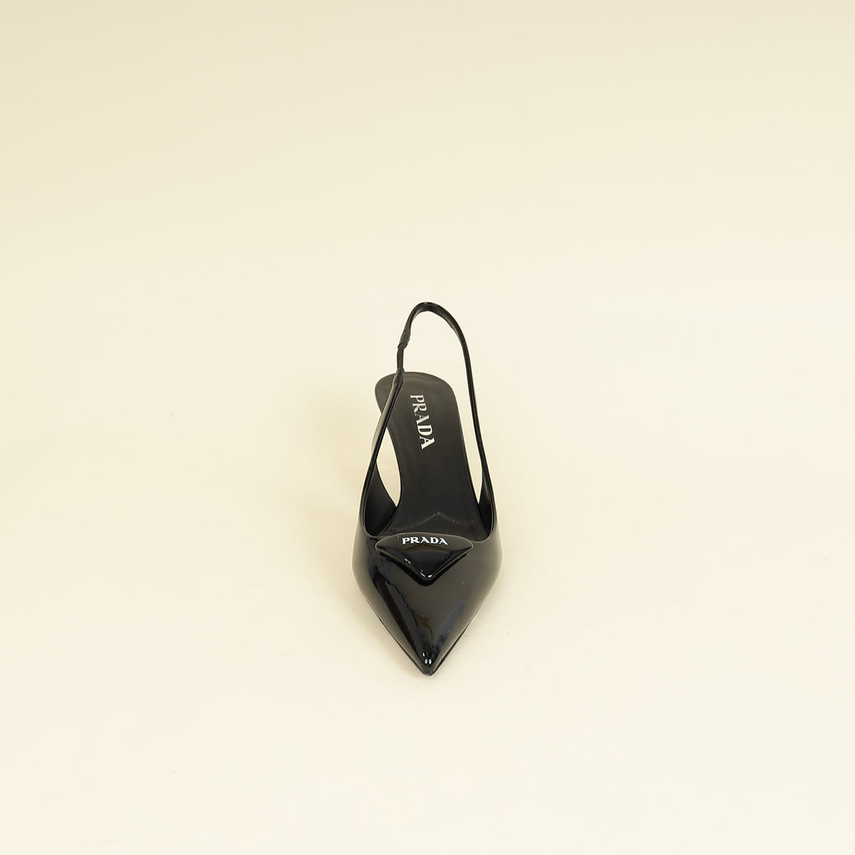 Prada Black Triangle Logo Slingback 55mm Pumps