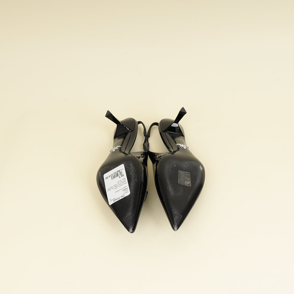 Prada Black Triangle Logo Slingback 55mm Pumps
