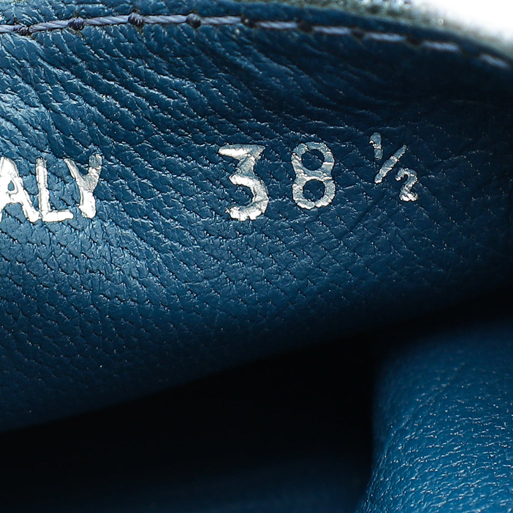Prada Blue Denim Logo Mules Espadrille 38.5