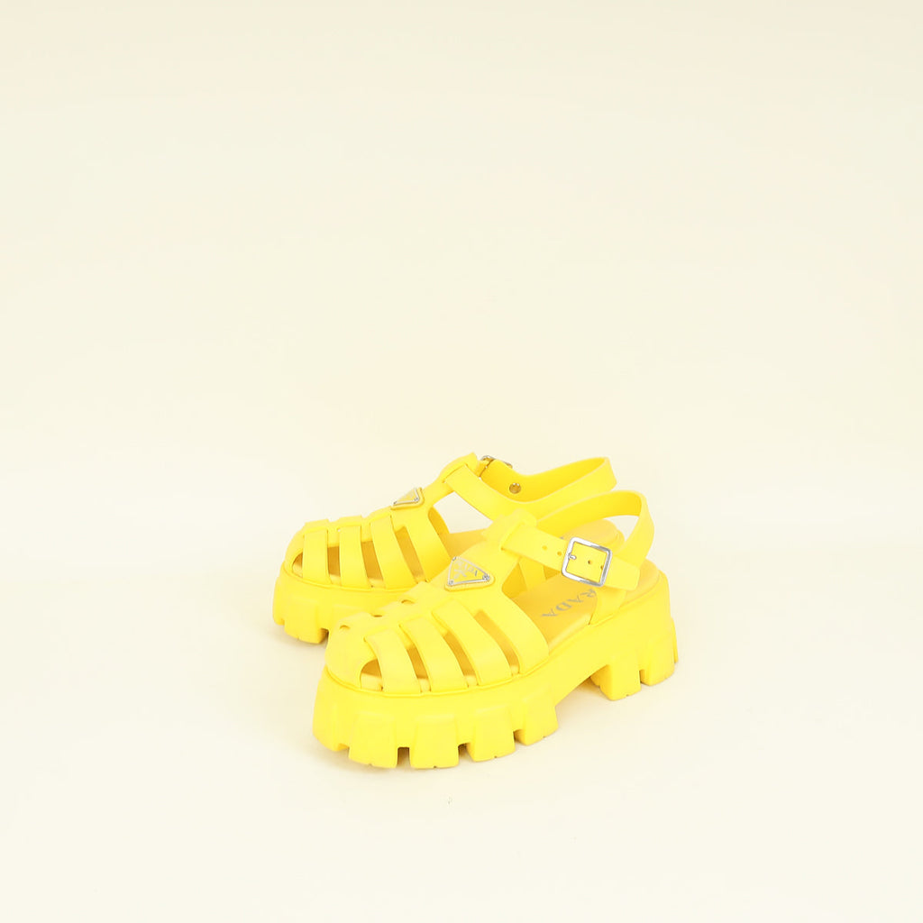 Prada Yellow Foam Rubber Sandal 38