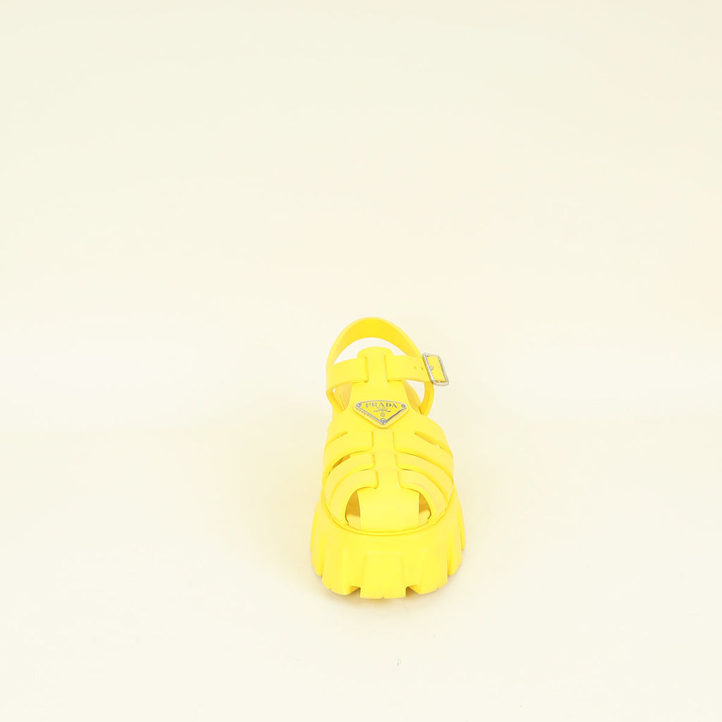 Prada Yellow Foam Rubber Sandal 38