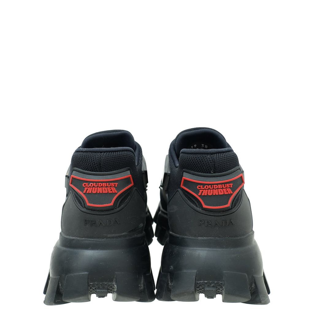 Prada Black Cloudbust Thunder Sneakers 38