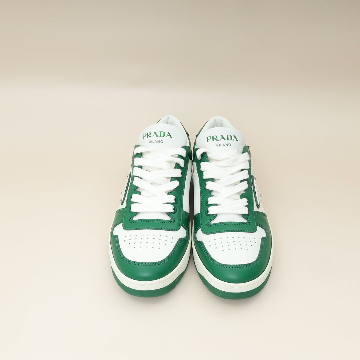 Prada Bicolor Downtown Perforated Sneakers 37.5