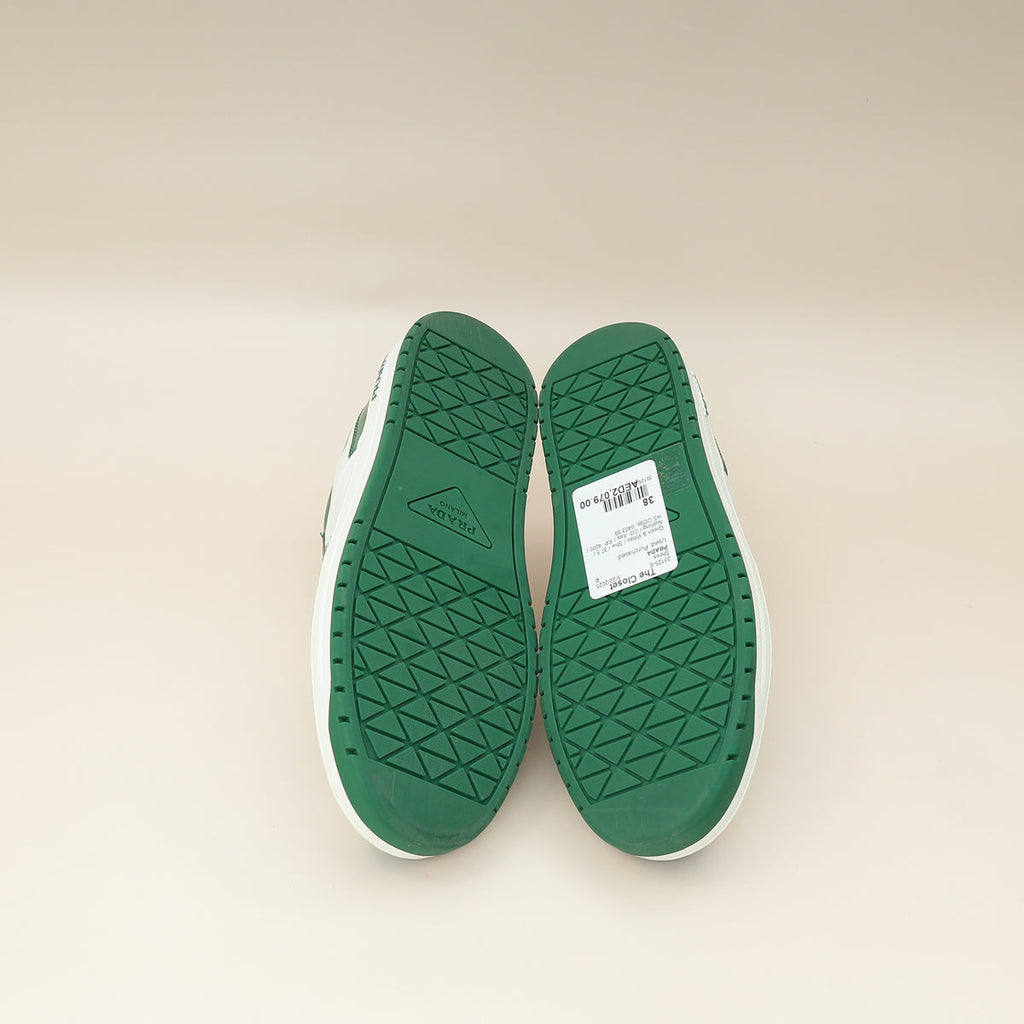 Prada Bicolor Downtown Perforated Sneakers 37.5