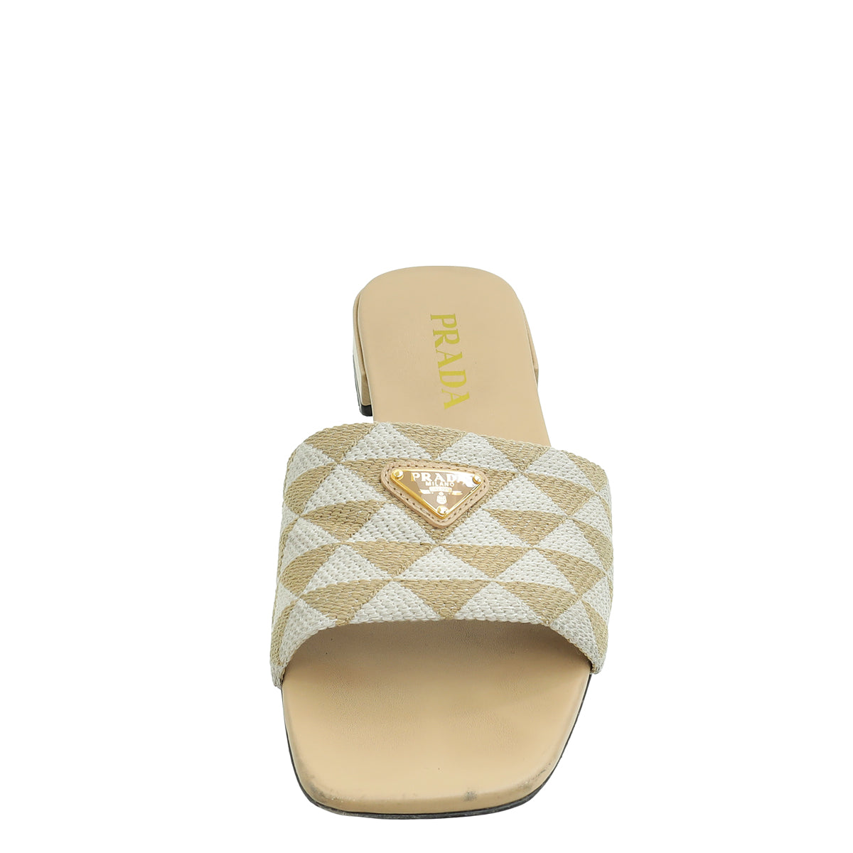 Prada Bicolor Symbole Slide Sandals 38