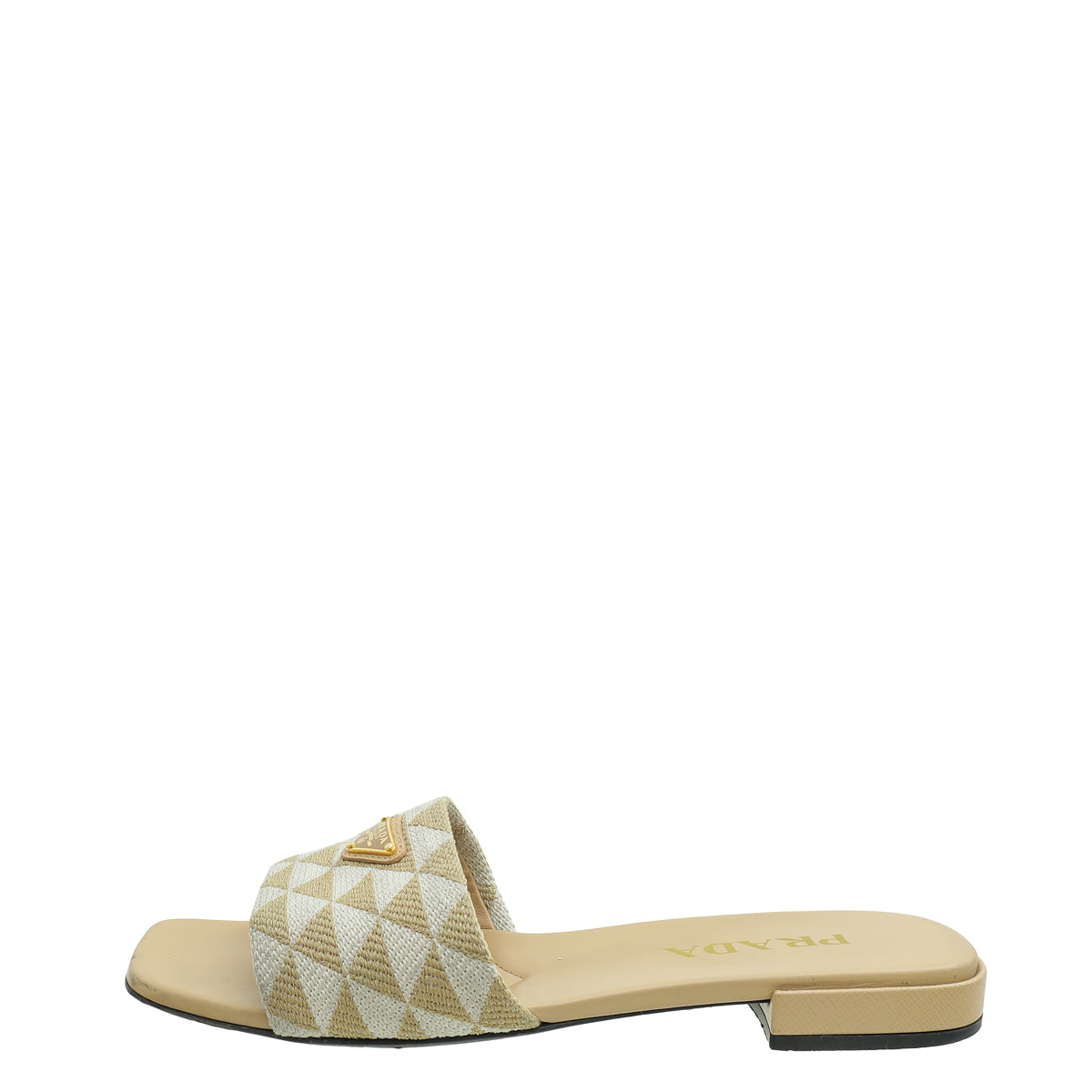 Prada Bicolor Symbole Slide Sandals 38