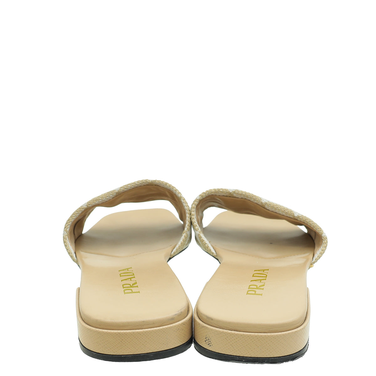 Prada Bicolor Symbole Slide Sandals 38