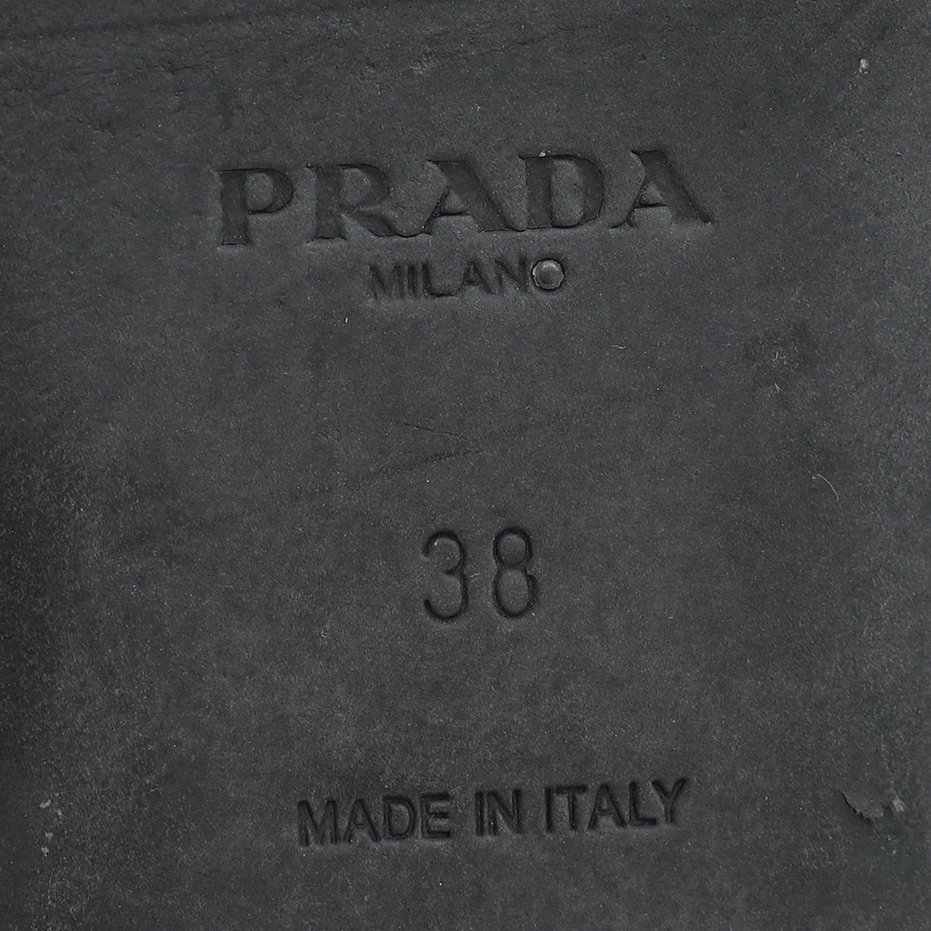 Prada Bicolor Symbole Slide Sandals 38