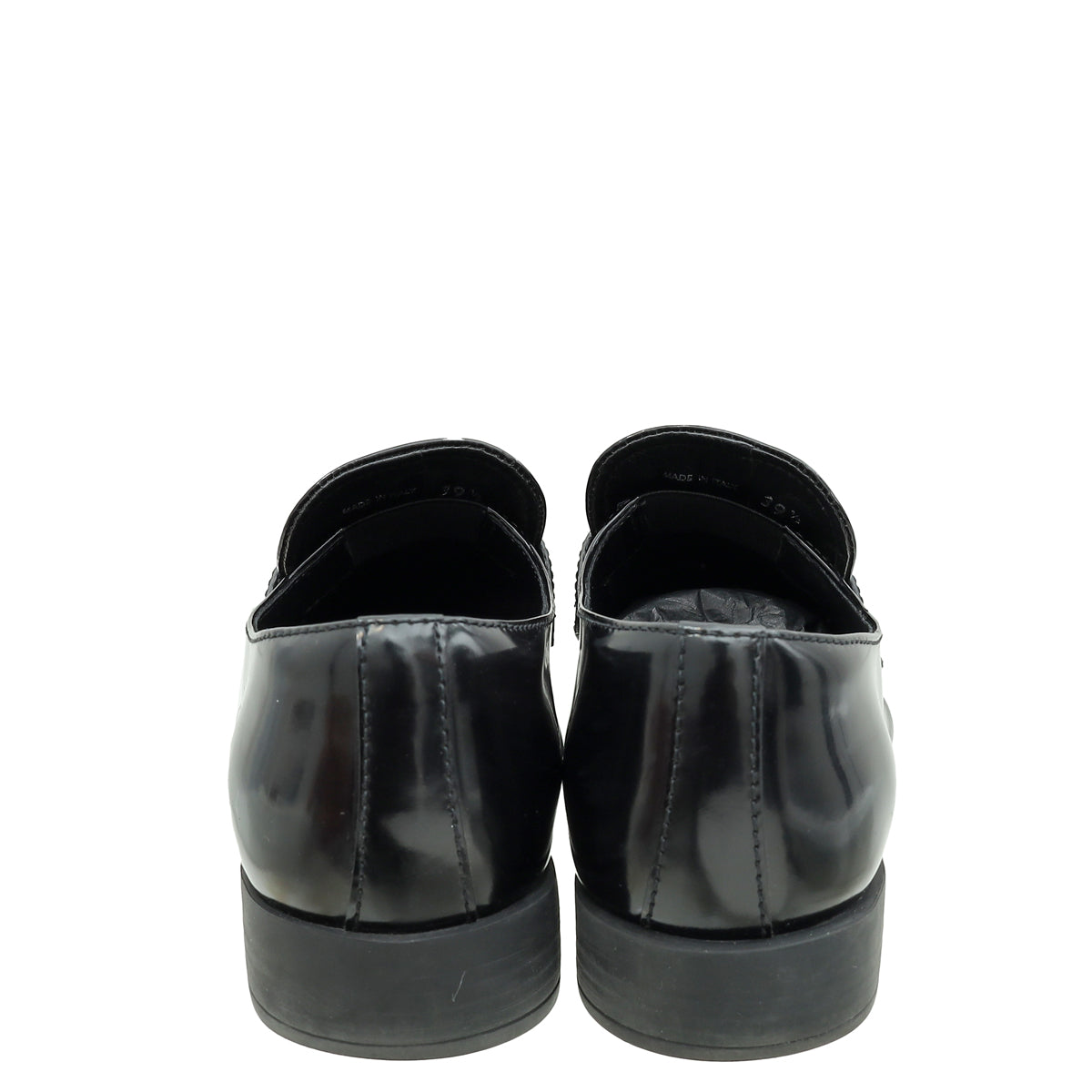 Prada Black Triangle Logo Loafers 39.5