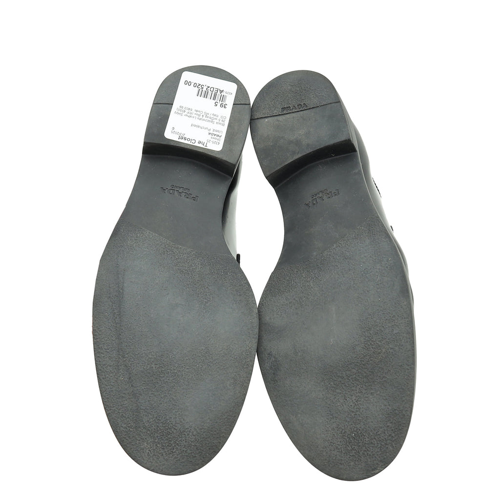 Prada Black Triangle Logo Loafers 39.5