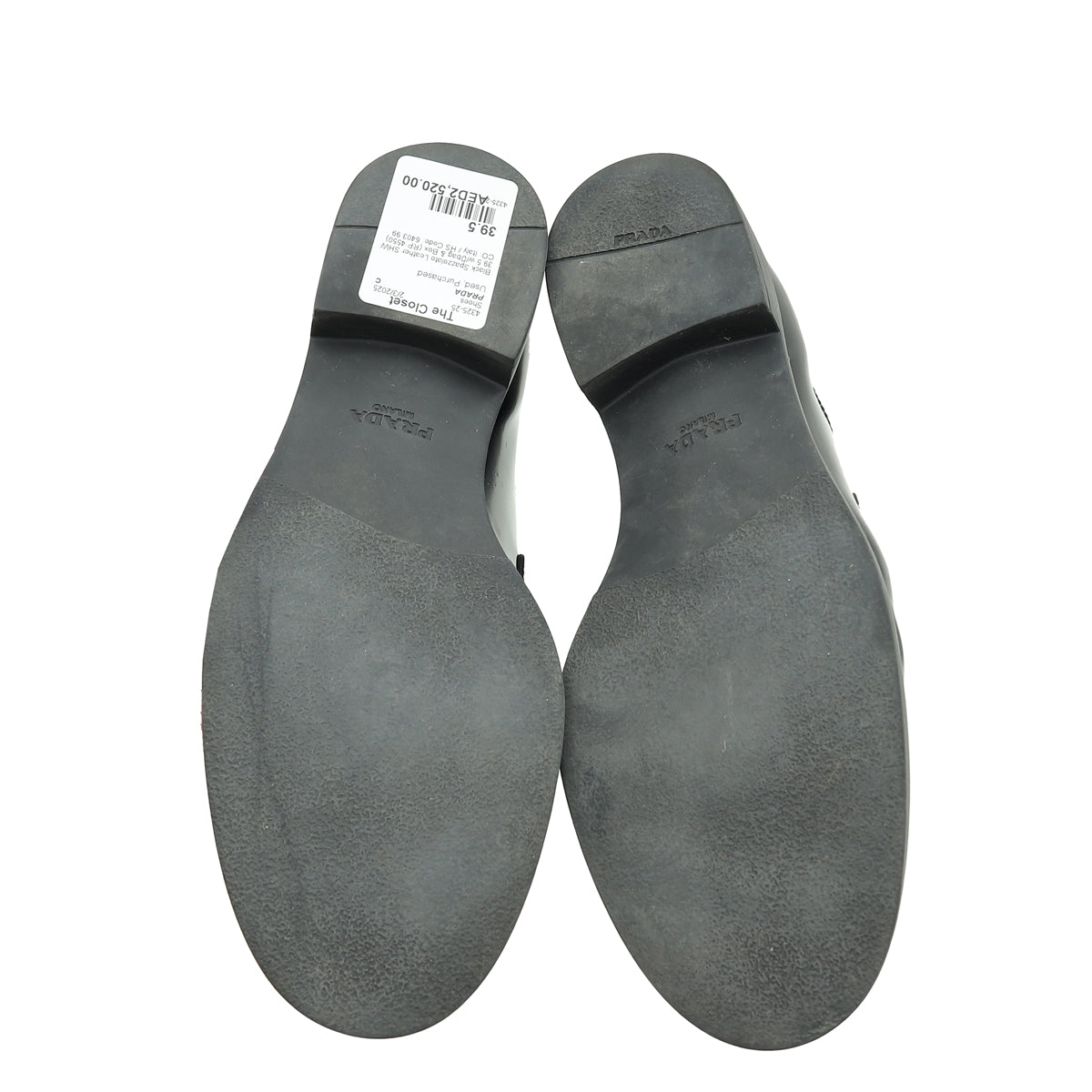 Prada Black Triangle Logo Loafers 39.5