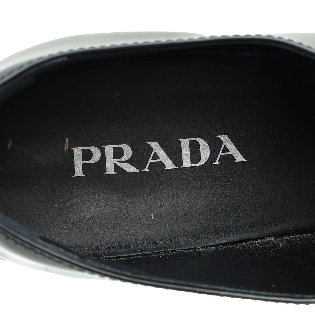 Prada Black Triangle Logo Loafers 39.5