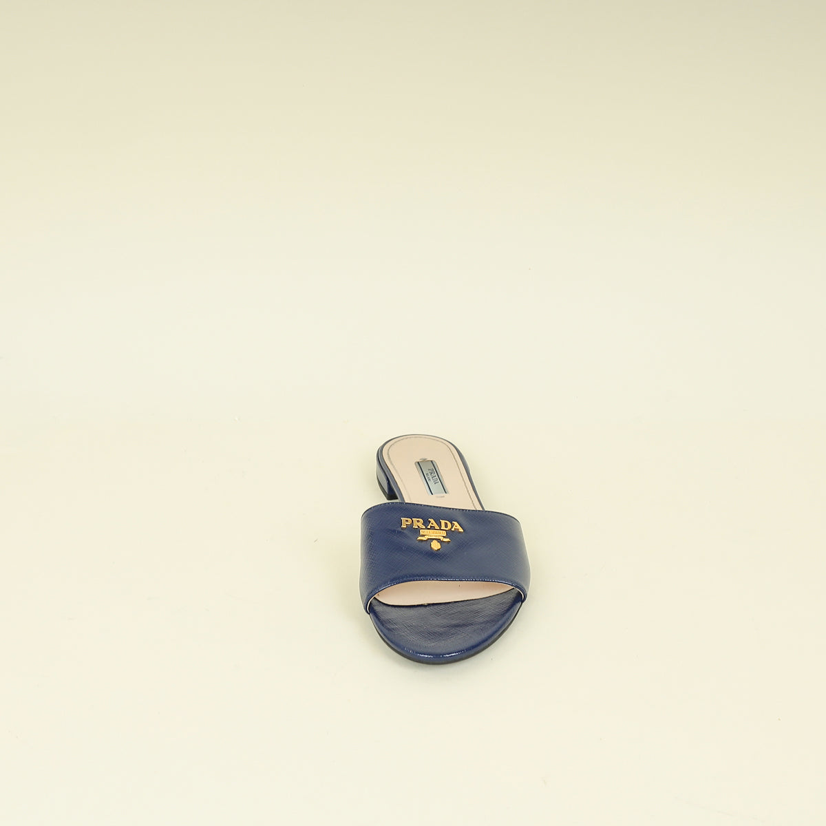 Prada Blue Logo Slide Flat Sandal 39