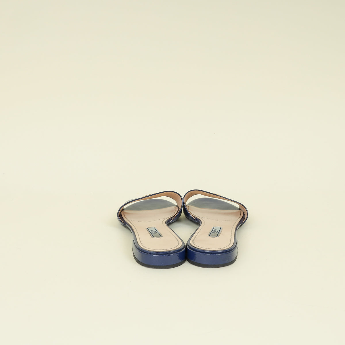 Prada Blue Logo Slide Flat Sandal 39