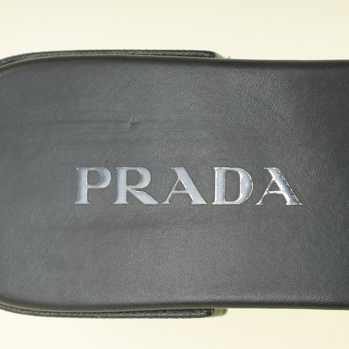 Prada Bicolor Logo Embroidered Fabric Slides Sandal 39