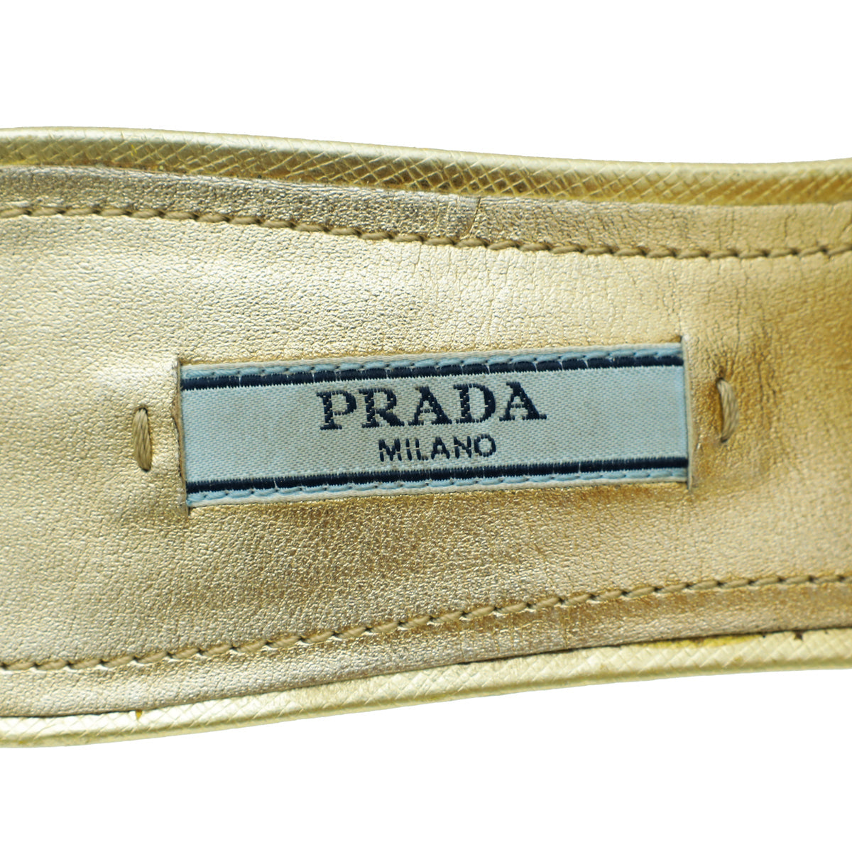 Prada Gold Logo Crystal Block Heels Mules 40