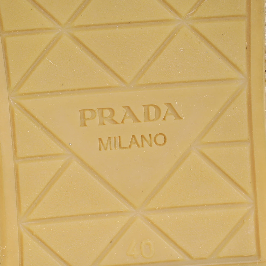 Prada White Nappa Espadrille 40