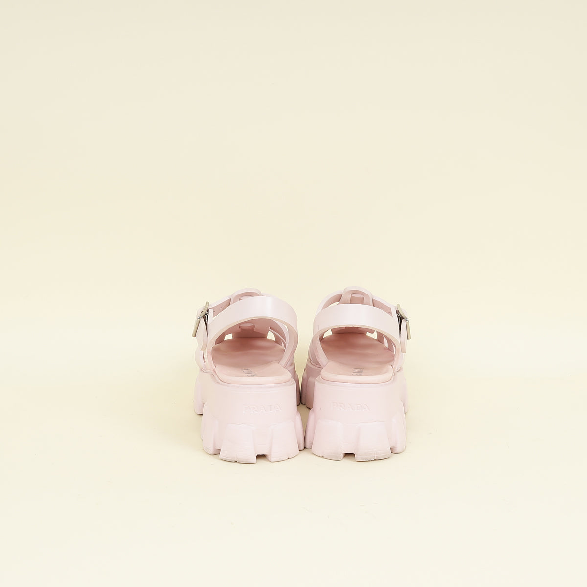 Prada Pale Pink Logo Foam Rubber Sandal 40