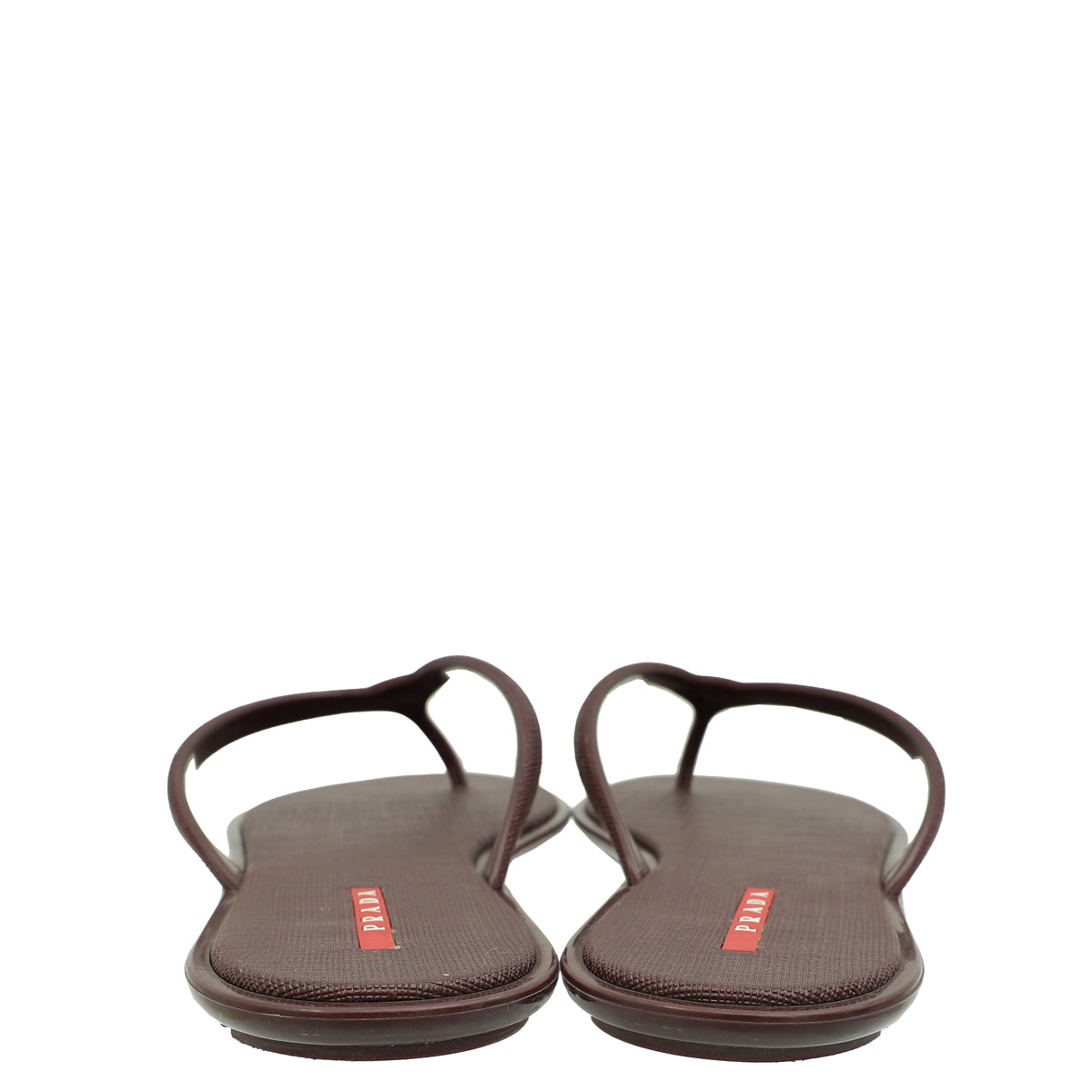 Prada Burgundy Logo Rubber Thong Sandal 41