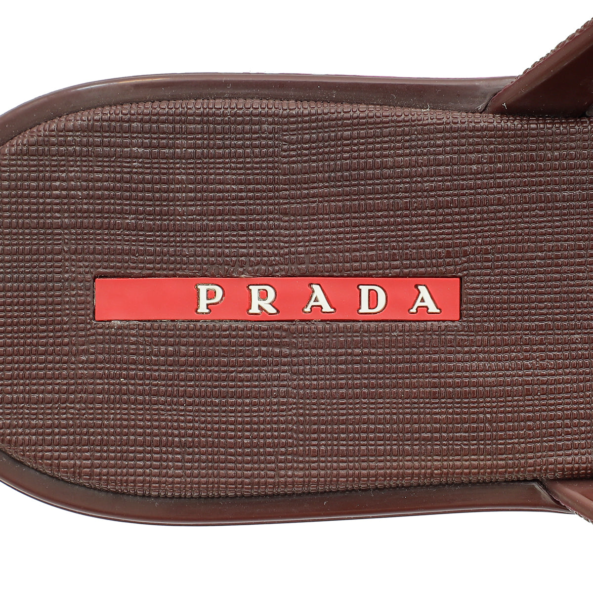 Prada Burgundy Logo Rubber Thong Sandal 41