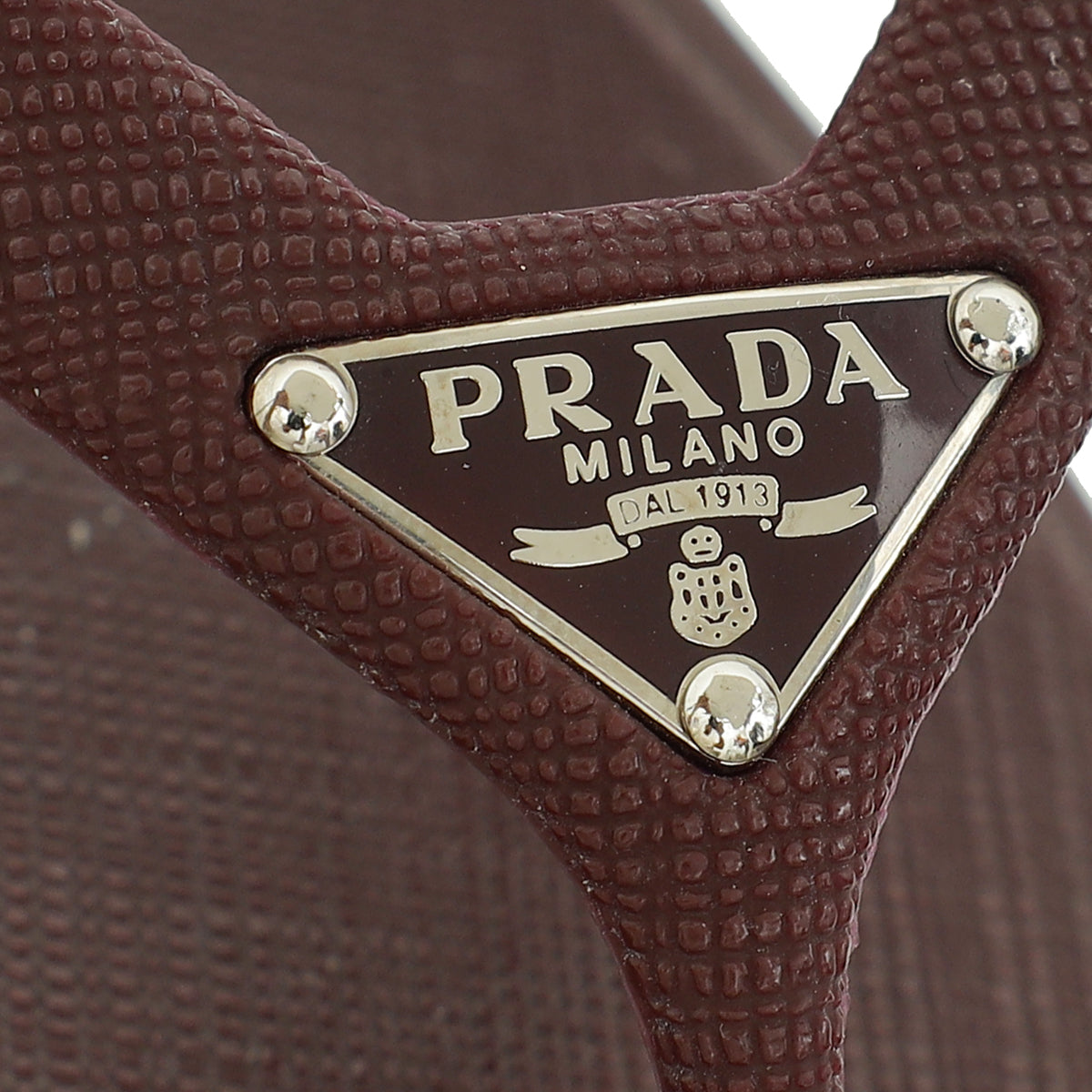 Prada Burgundy Logo Rubber Thong Sandal 41