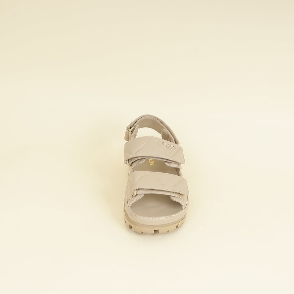Prada Beige Logo Strap Chunky Sandal 41