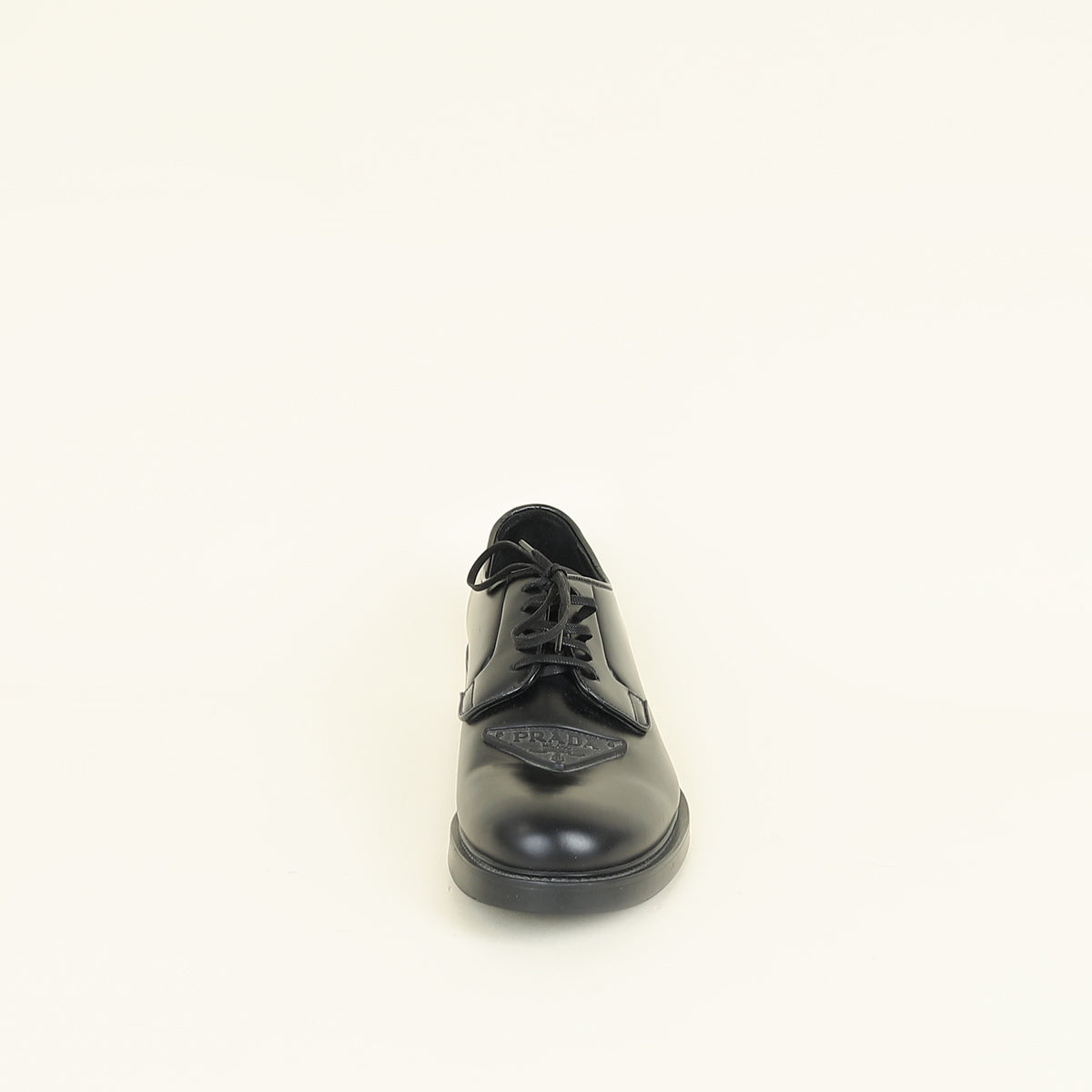 Prada Black Triangle Logo Derby Lace-Up Shoes 7