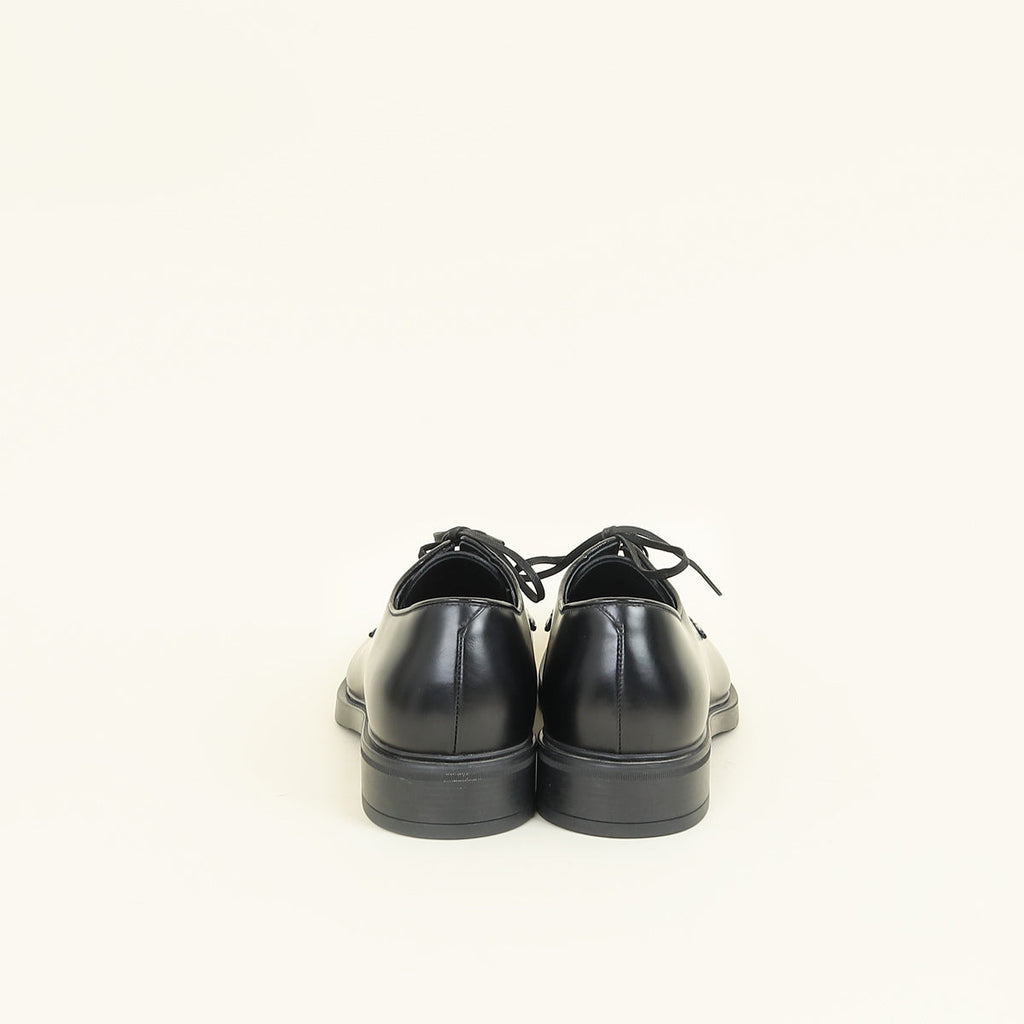Prada Black Triangle Logo Derby Lace-Up Shoes 7