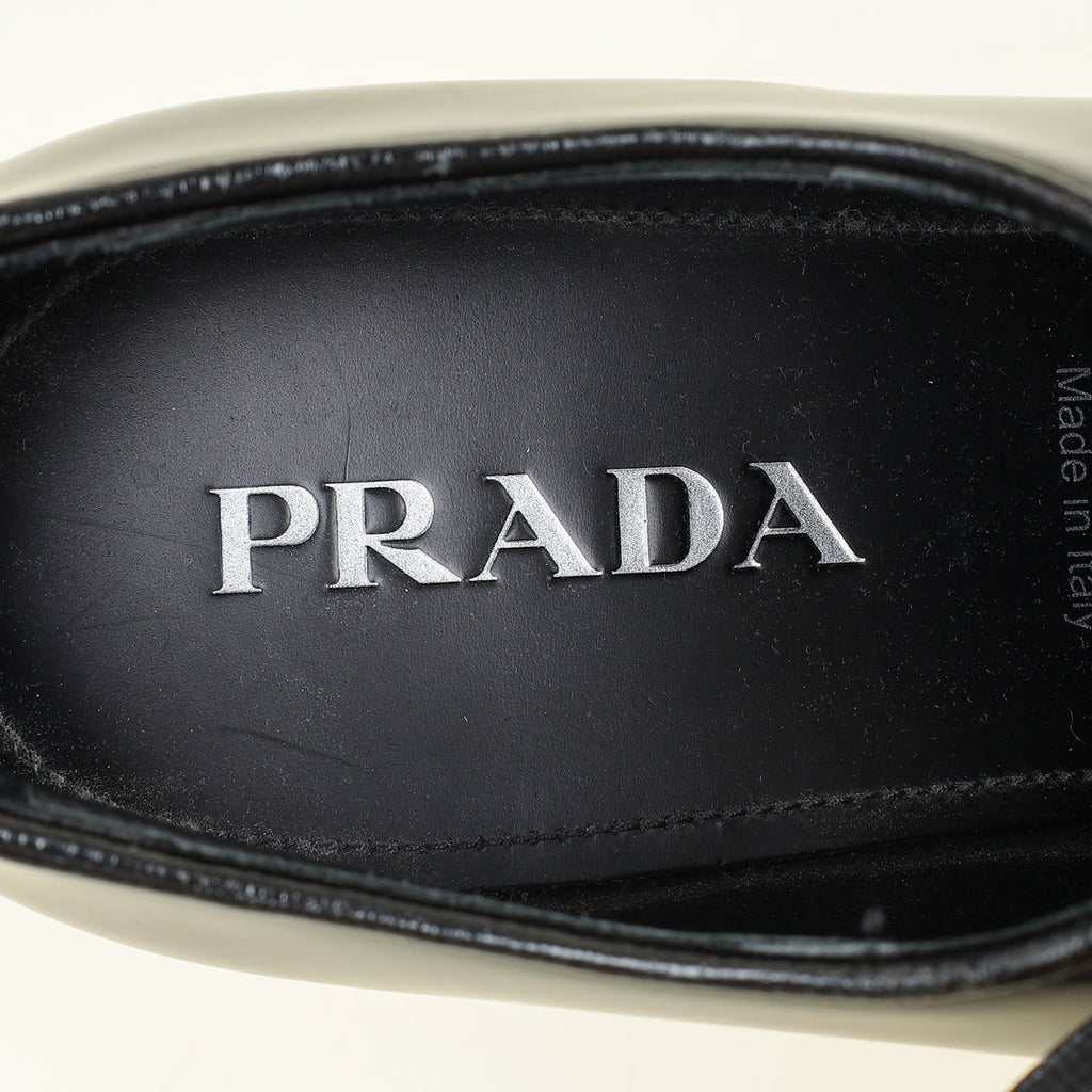 Prada Black Triangle Logo Derby Lace-Up Shoes 7