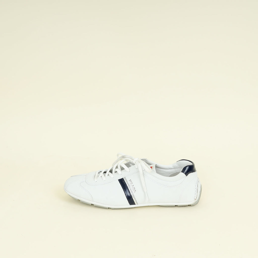 Prada White Low Top Sneakers 9.5